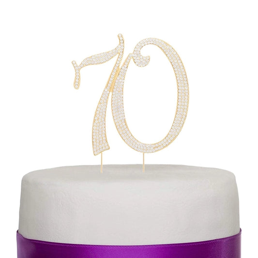 Gold 70 Crystal Cake Topper