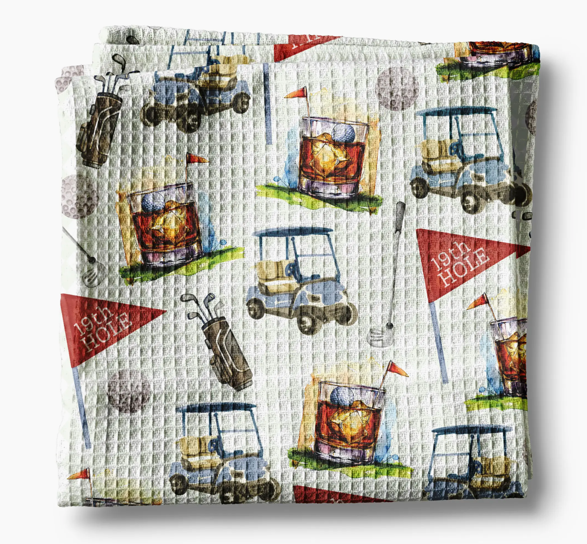 Golf 19th Hole Cocktail Waffle Weave Towel - NY Gift Boutique