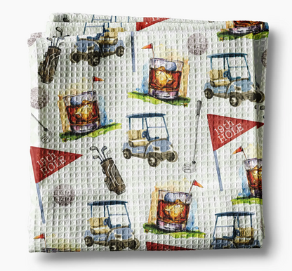 Golf 19th Hole Cocktail Waffle Weave Towel - NY Gift Boutique