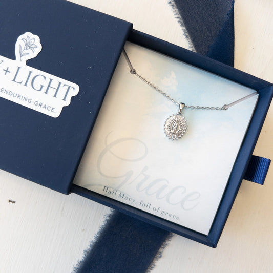 Grace - Holy Mary - Necklace -Silver - NY Gift Boutique