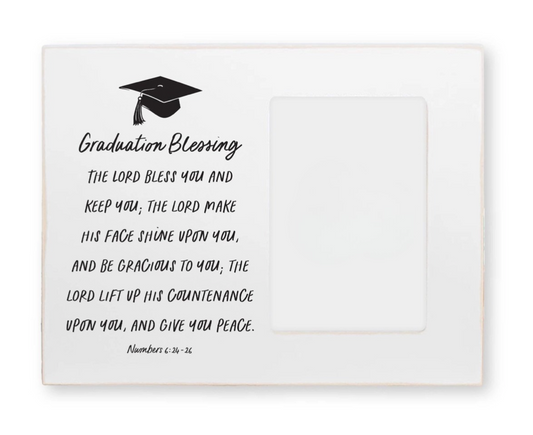 Graduation-themed card with text and a black graduation cap icon on a white background