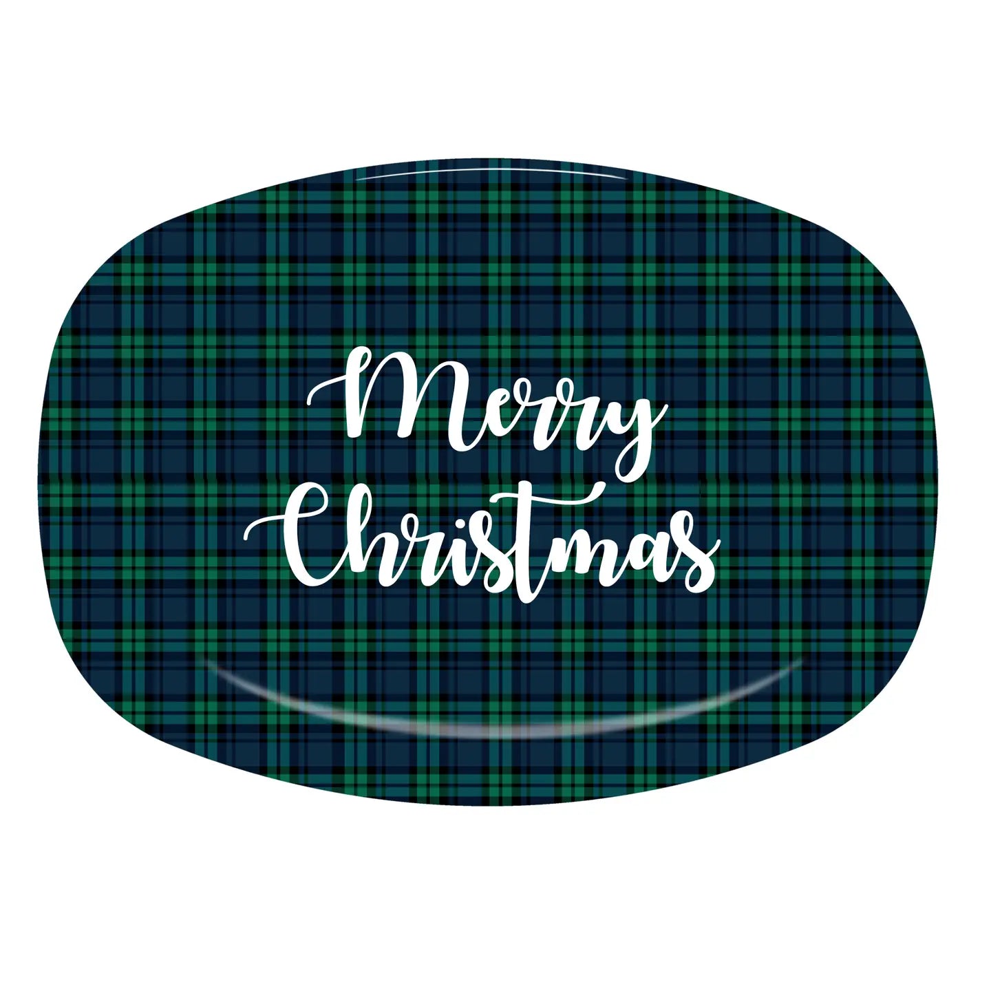 Green & Black Plaid - Merry Christmas ThermoSaf® Platter