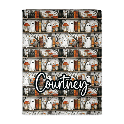 Spooky Bookshelf Personalized Blanket