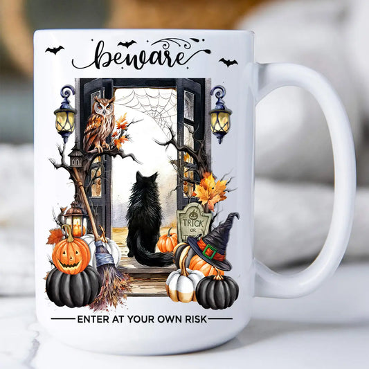 Halloween Black Cat 15 oz. Coffee Mug