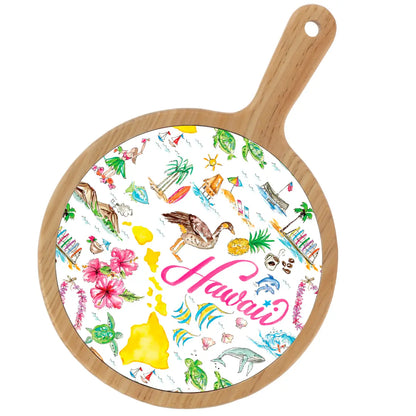 Location Themed Bamboo Cheese Board - Boot Scootin Bamboo & Ceramic Cheese Board Preorder ships March 3