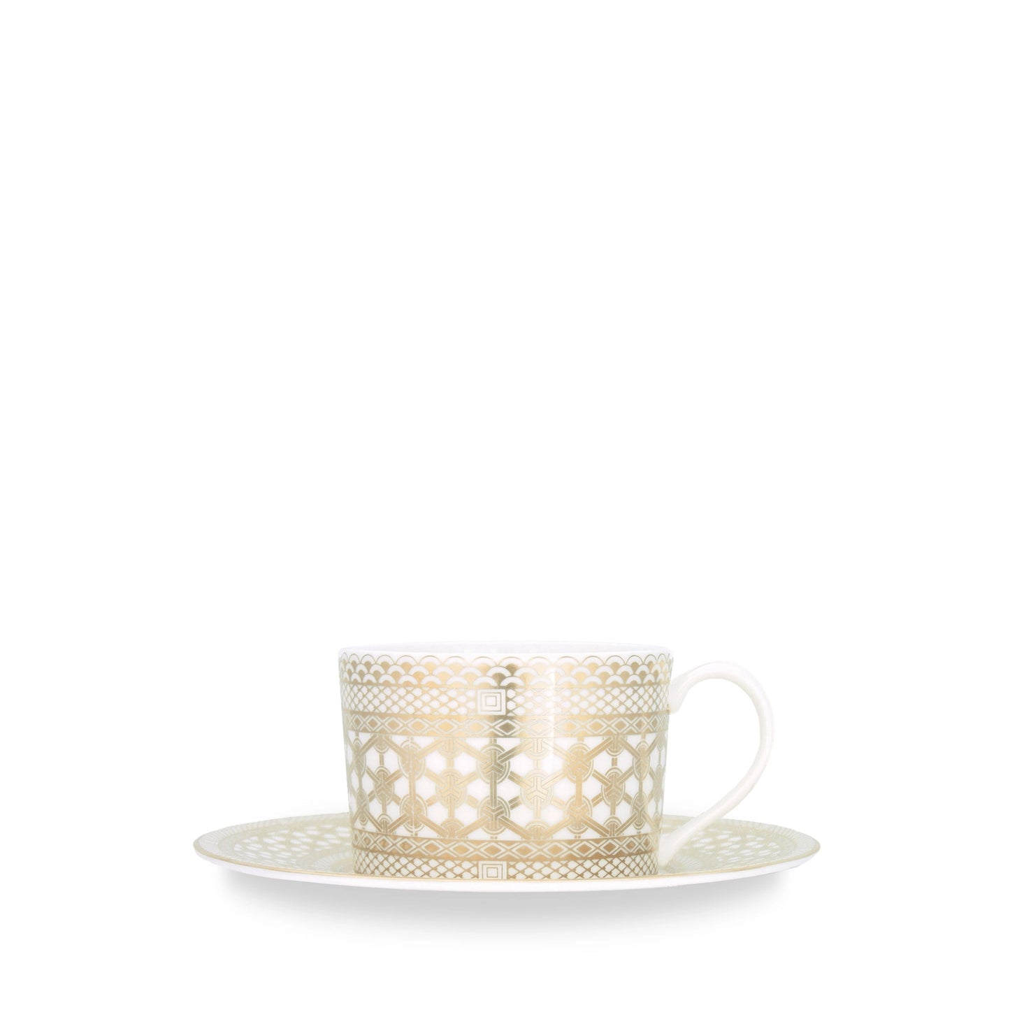 Hawthorne Gilt Cups & Saucers, Set of 4