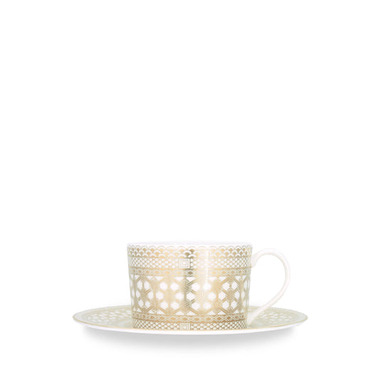 Hawthorne Gilt Cups & Saucers, Set of 4