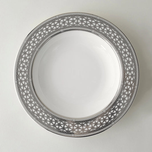 Hawthorne Ice Platinum Rimmed Soup Bowl