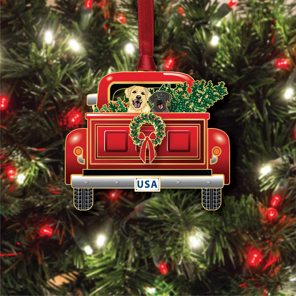Holiday Pickup Brass Ornament