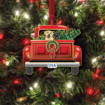 Holiday Pickup Brass Ornament