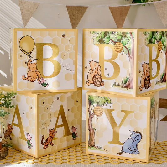 Honey Bear Baby Block Boxes