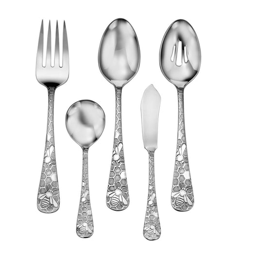 Honey Bee 5pc Flatware Serving Set