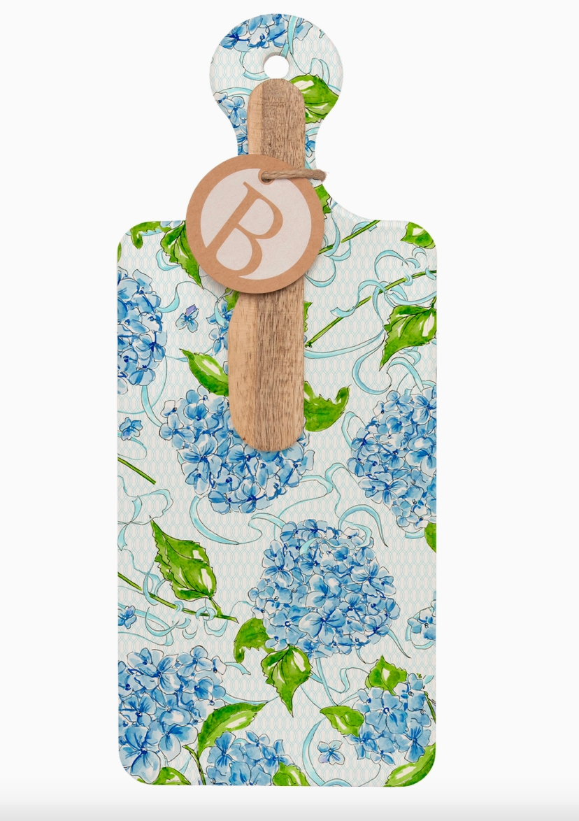 Hydrangea Allover Cheese Board & Spreader Set