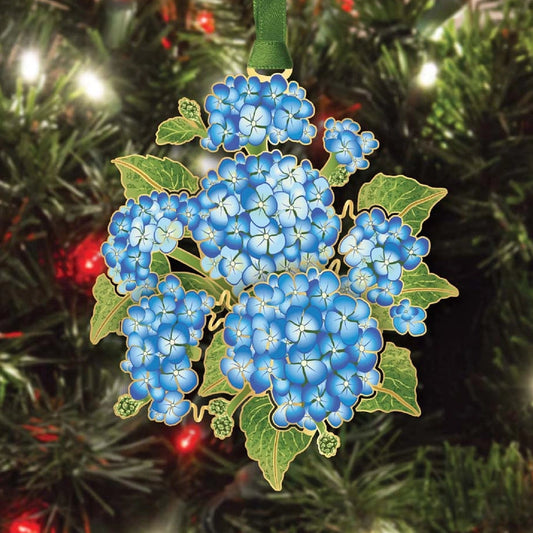 Hydrangeas Bouquet Brass Ornament