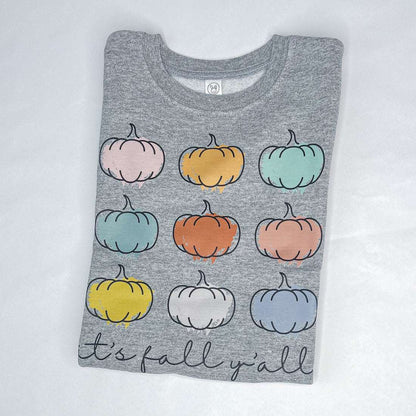 Kids It's Fall, Y'all Fall Shirt 2T-14/16 (Tee or Sweatshirt)