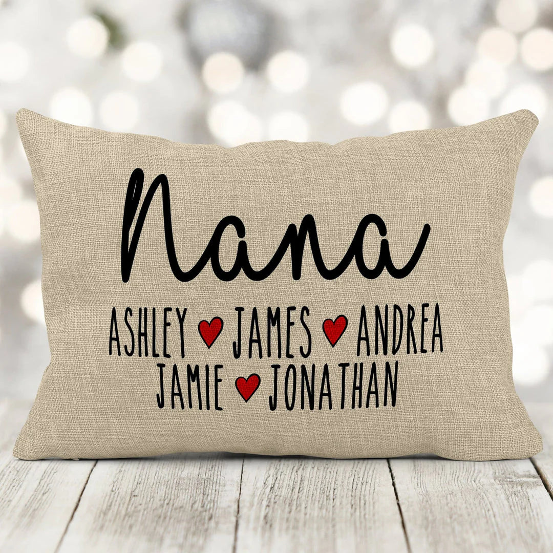 Lots of Love Personalized Family Pillow