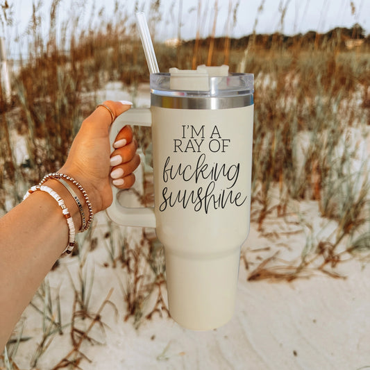 I'm a Ray of F'ing Sunshine 40oz Tumbler with Handle
