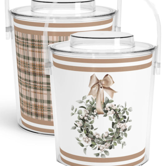 Ice Bucket with decorative designs on a white background