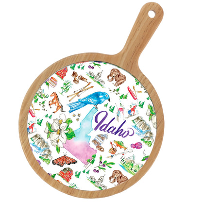 Location Themed Bamboo Cheese Board - Boot Scootin Bamboo & Ceramic Cheese Board Preorder ships March 3