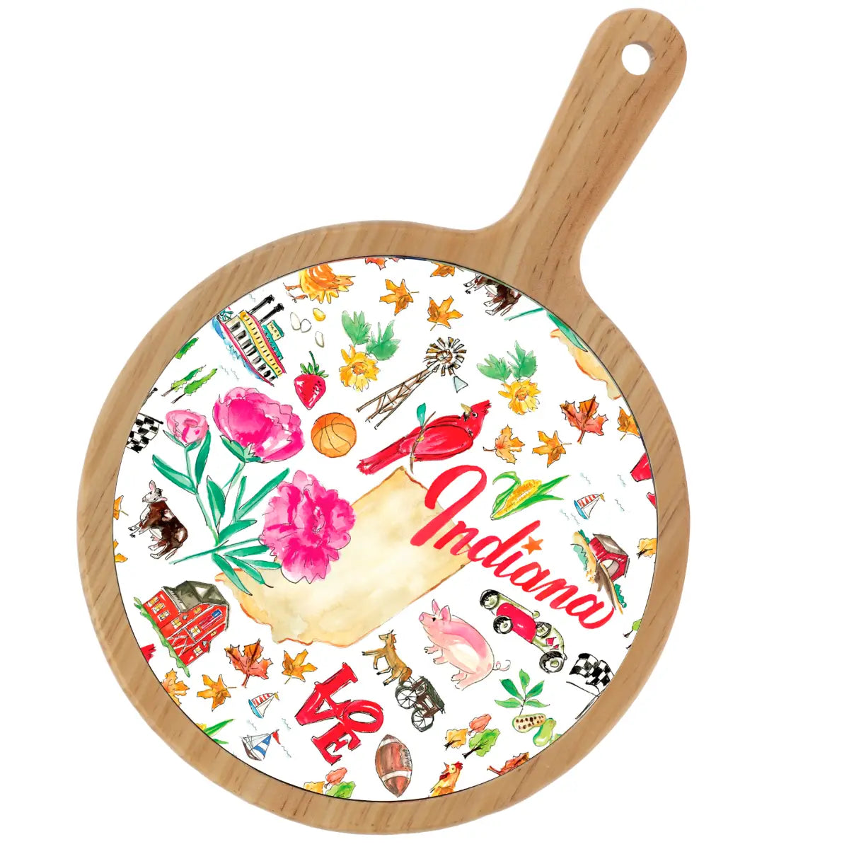 Location Themed Bamboo Cheese Board - Boot Scootin Bamboo & Ceramic Cheese Board Preorder ships March 3