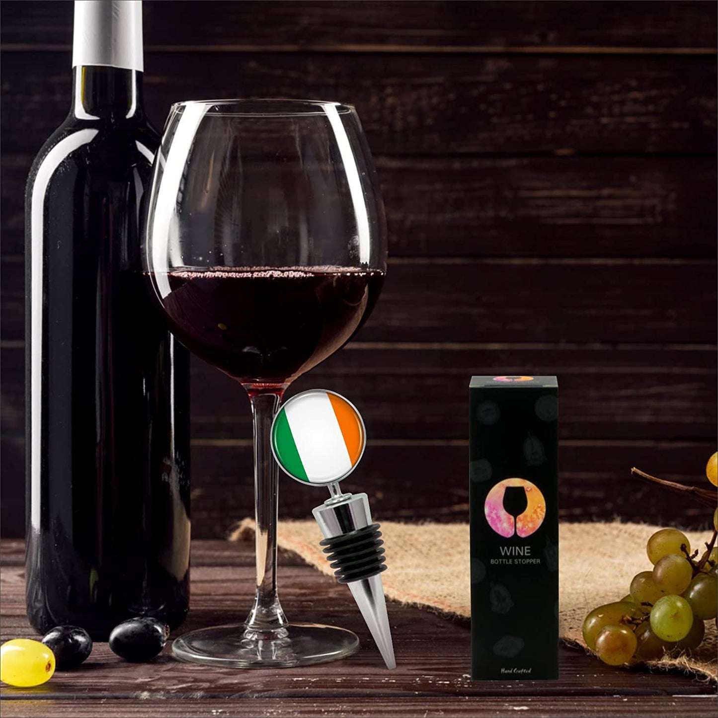 Irish Flag Wine Bottle Stopper in Gift Box