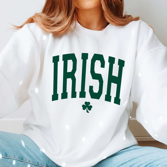 Irish with Green Shamrock Crewneck Sweatshirt