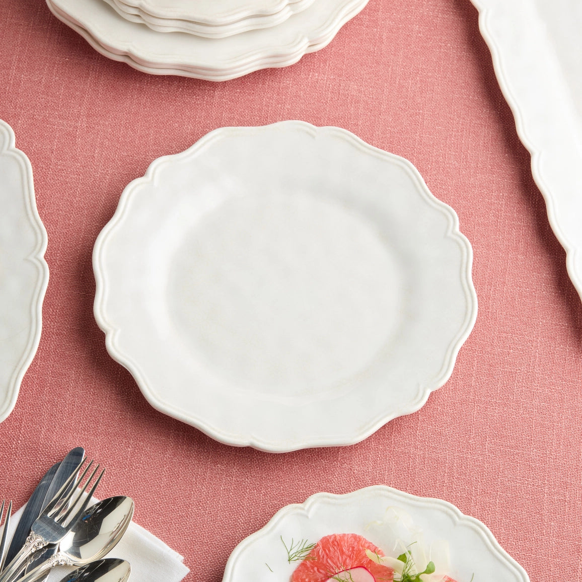 Isabella Cream Melamine Dinner Plate 11" Set of 12