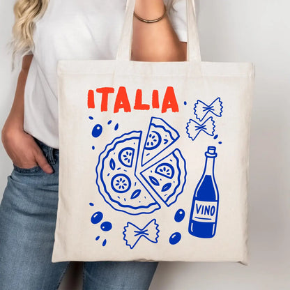 Italia Pizza and Vino Tote Bag