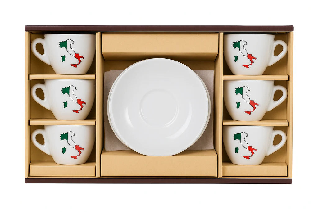 Espresso Cups & Saucers - Italian Boot Design