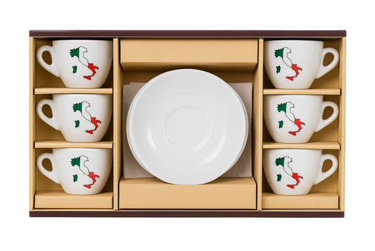 Espresso Cups & Saucers - Italian Boot Design