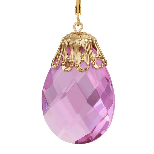 Pink Briolette Crystal Earrings