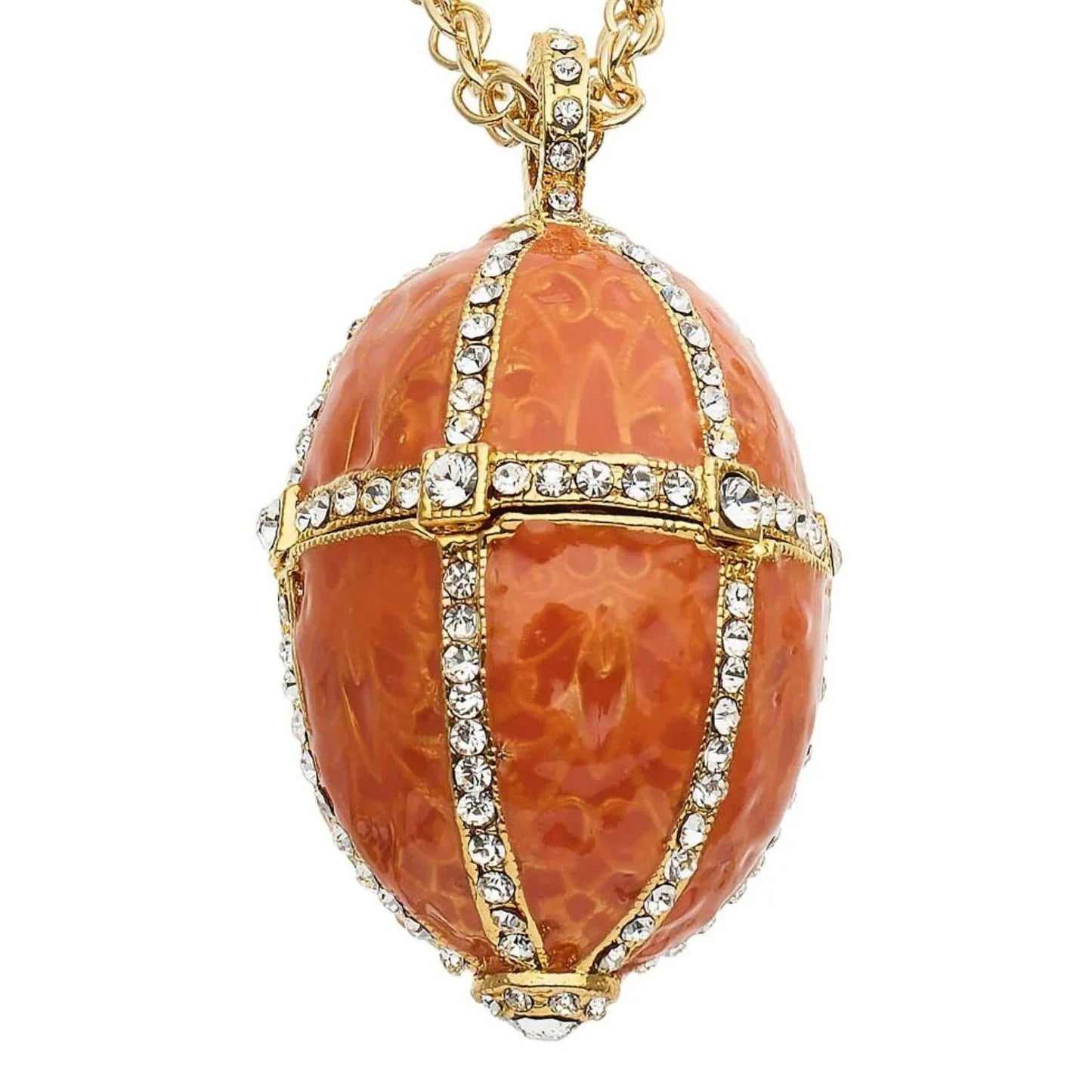 Enamel Egg Locket Pendant Necklace