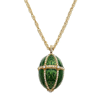 Enamel Egg Locket Pendant Necklace