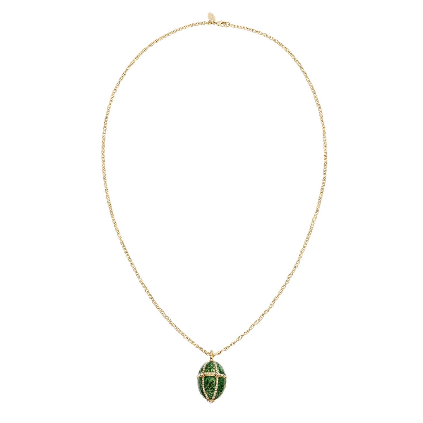 Enamel Egg Locket Pendant Necklace