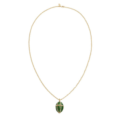 Enamel Egg Locket Pendant Necklace