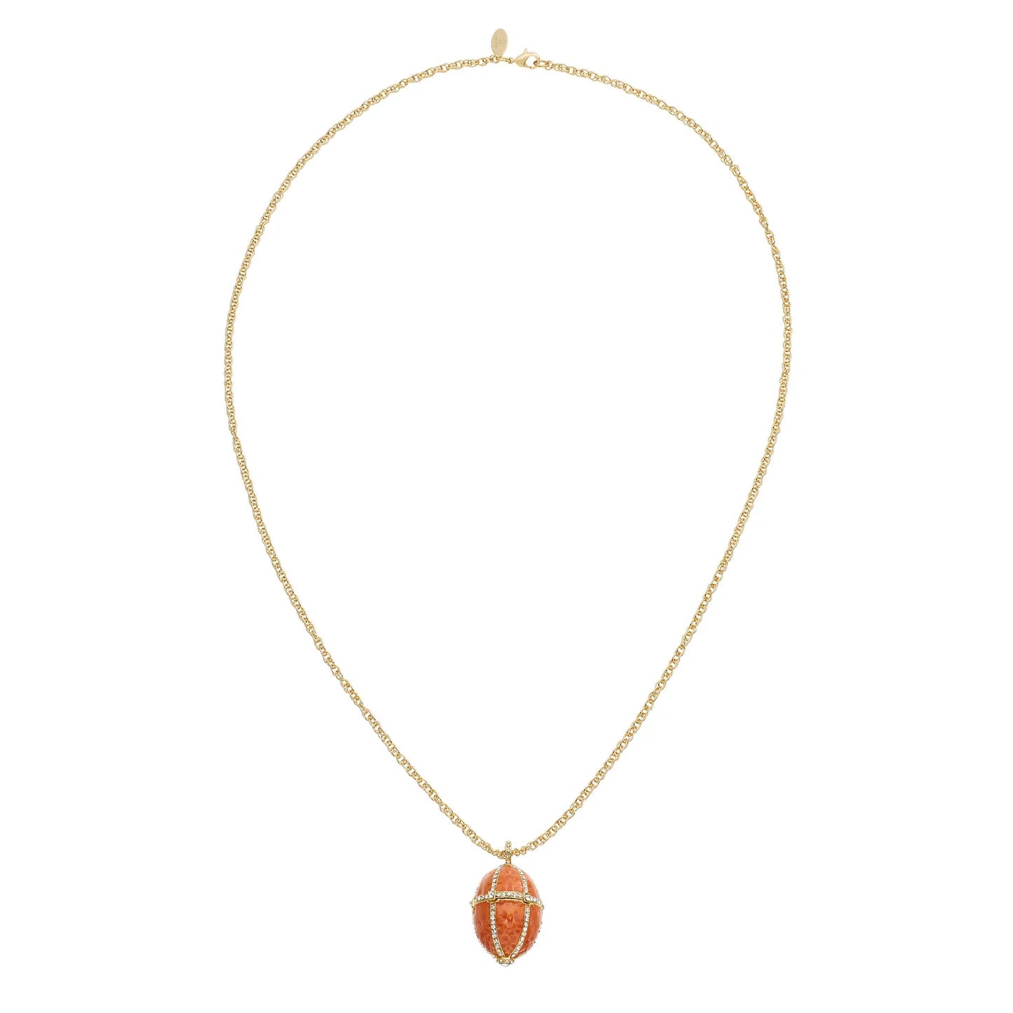 Enamel Egg Locket Pendant Necklace