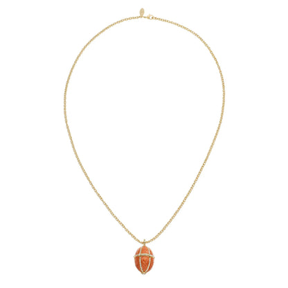 Enamel Egg Locket Pendant Necklace