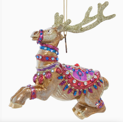 Shop the Jay Strongwater Leader of the Pack Glass Ornament, mouth-blown in Poland and hand-painted with glitter and sparkling European crystals.