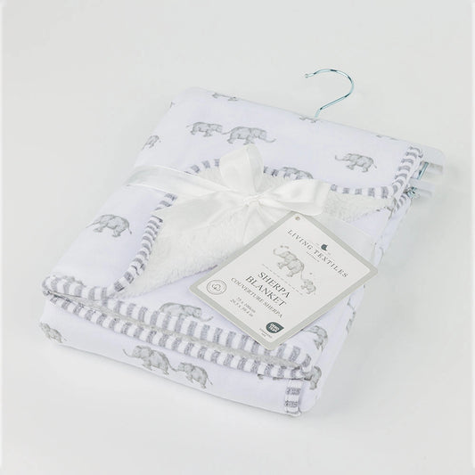 Jersey Sherpa Blanket - Elephant Heritage