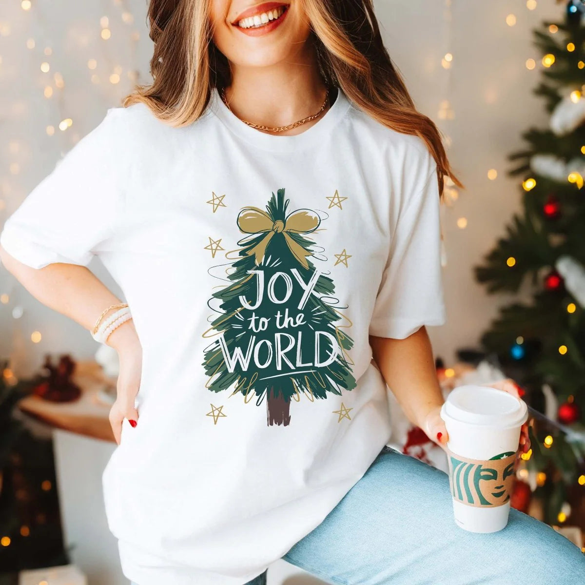 Joy To The World Tree Graphic Tee