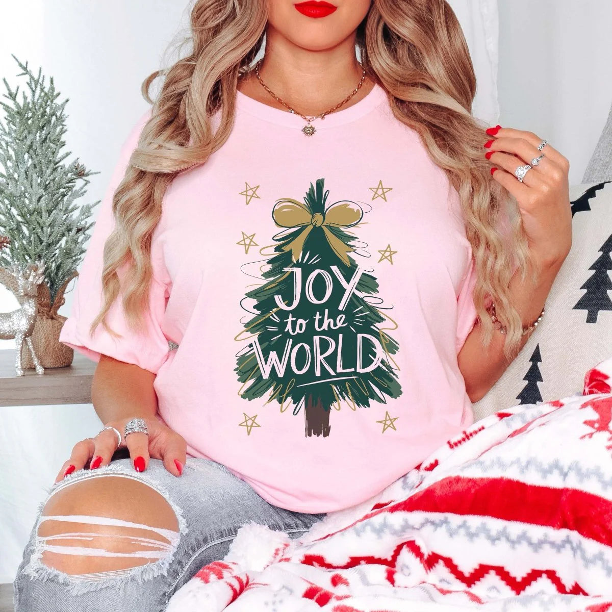 Joy To The World Tree Graphic Tee