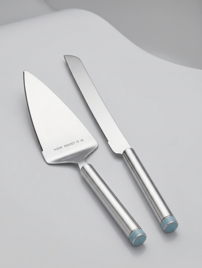 Kate Spade Take the Cake silver dessert serving set with cake server and knife