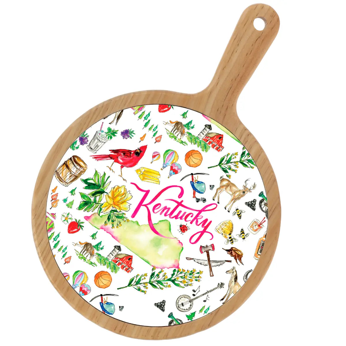 Location Themed Bamboo Cheese Board - Boot Scootin Bamboo & Ceramic Cheese Board Preorder ships March 3