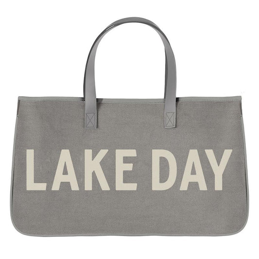 Gray Canvas Tote - Lake Day