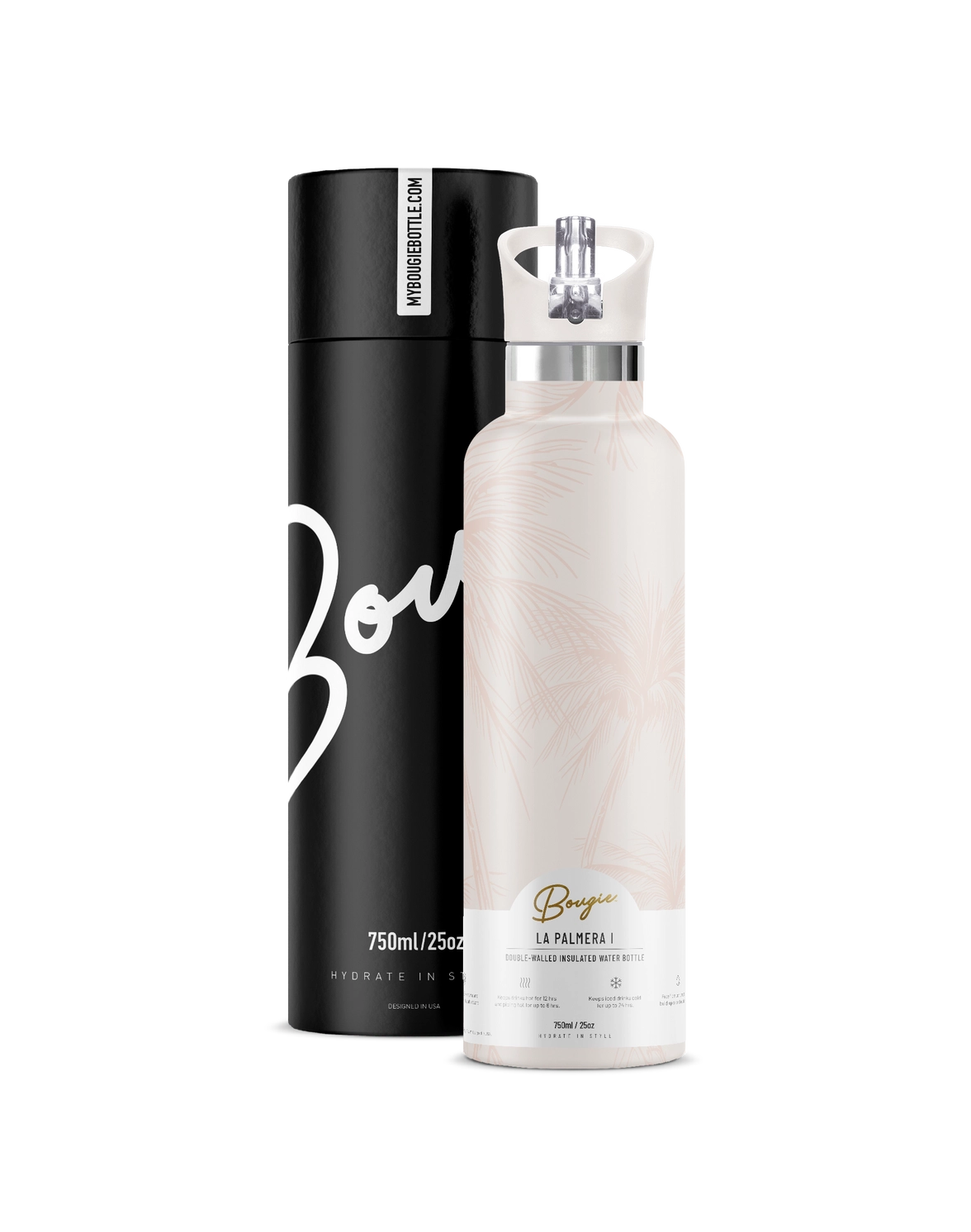 La Palmera | Golden Palm Tree 25 oz Insulated Water Bottle