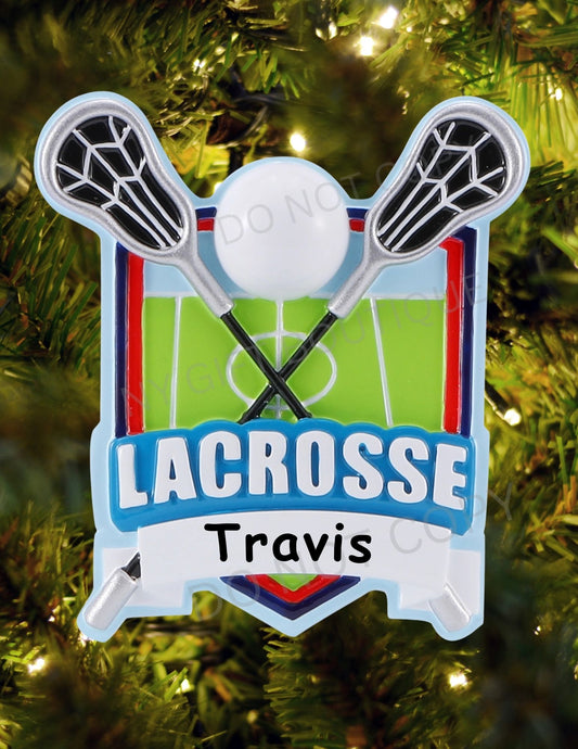 Lacrosse Shield Personalized Ornament