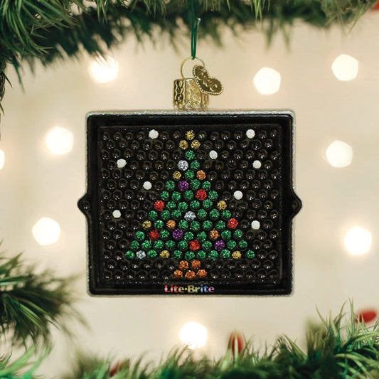 Lite-Brite Christmas Tree Glass Ornament