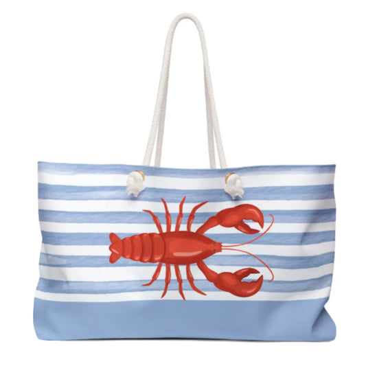Lobster Stripe Weekender Tote Bag