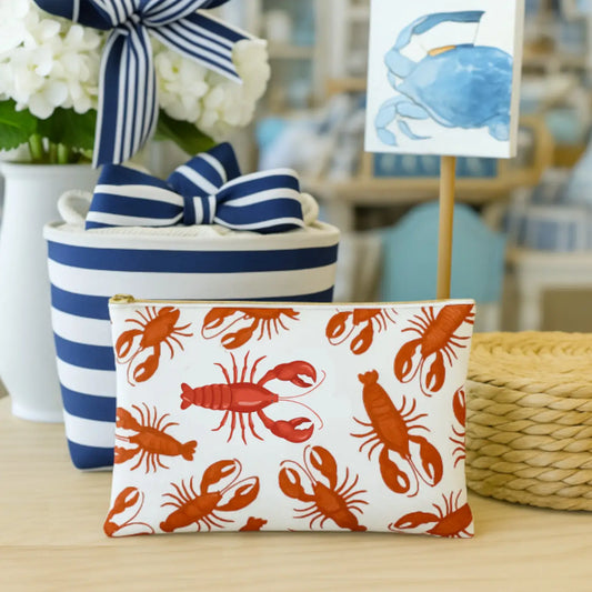 Canvas Pouch with Watercolor Lobster Images with white background