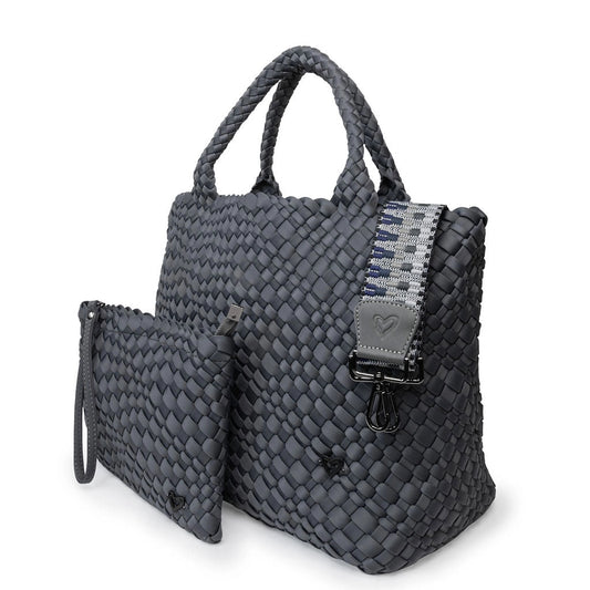 London Woven Large Tote - Charcoal